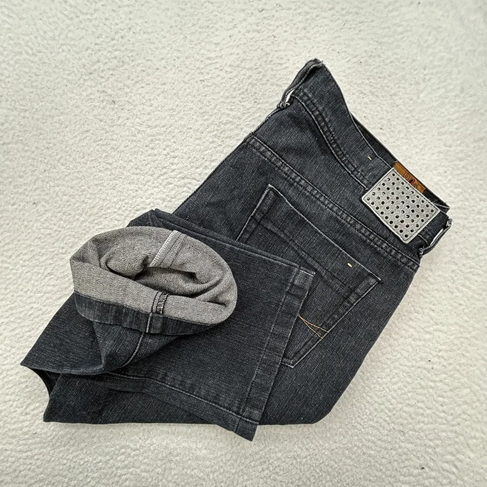 Overhauled Jeans Mens 38x25 Valencia Non Fat Relax Fit Gray Denim Y2K 2000s
